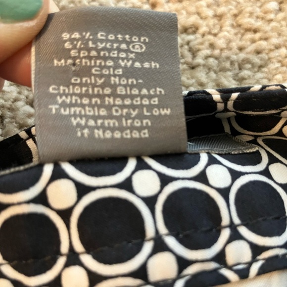 Ann Taylor Margo Black White Cotton Blend Polka Dot Dress Capri Slacks 8 - Picture 5 of 8